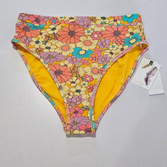 Jessica Simpson Floral Rendezvous High Waisted Swim Bottoms - Picture 2 of 7